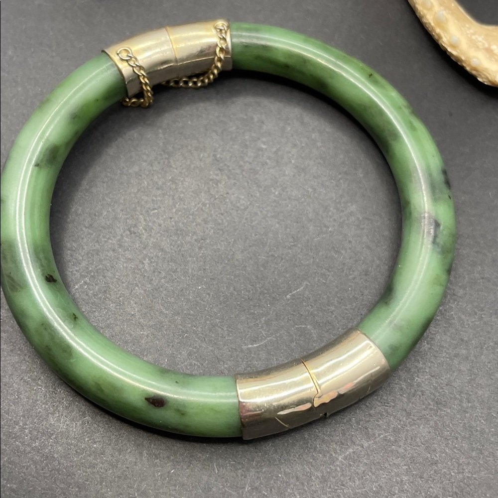 Serpentine Silver Plated Hinged Bangle Vintage - image 2